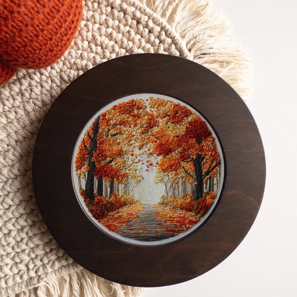 Rubbyoo Embroidery Kit - Fall Streets | Diy Hoop Art | Unique Landscape Needlecraft - image 6