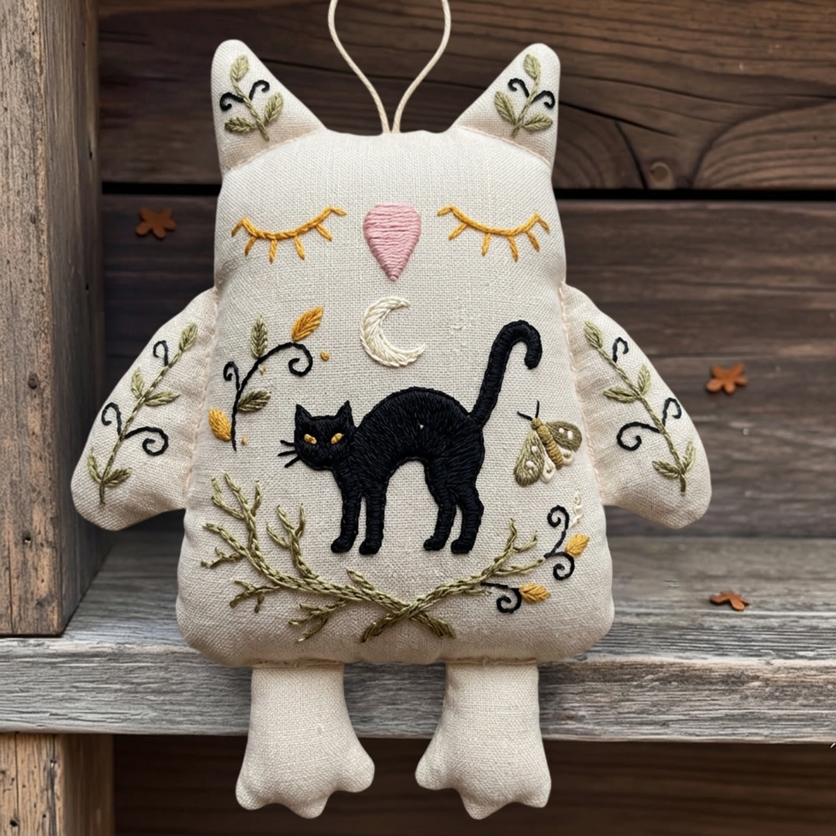 Rubbyoo Owl Embroidery Kit - Arching Black Cat | Gift For Owl Lovers | Minimalist Halloween Decor - image 3