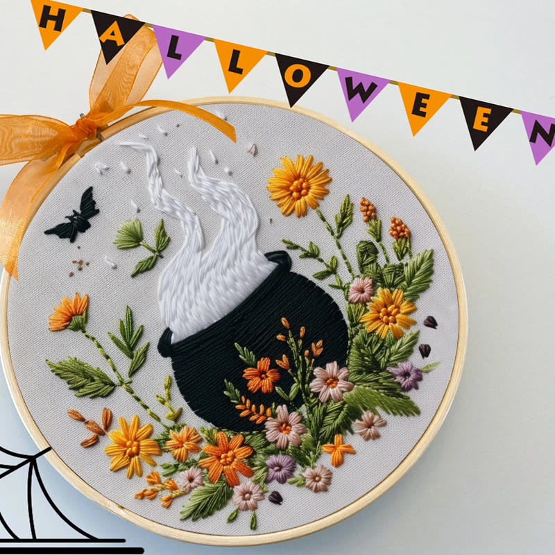 Rubbyoo Embroidery Kit - Magical Cauldron | Personalized Halloween Ornament | Beginner Halloween Handicraft - image 5