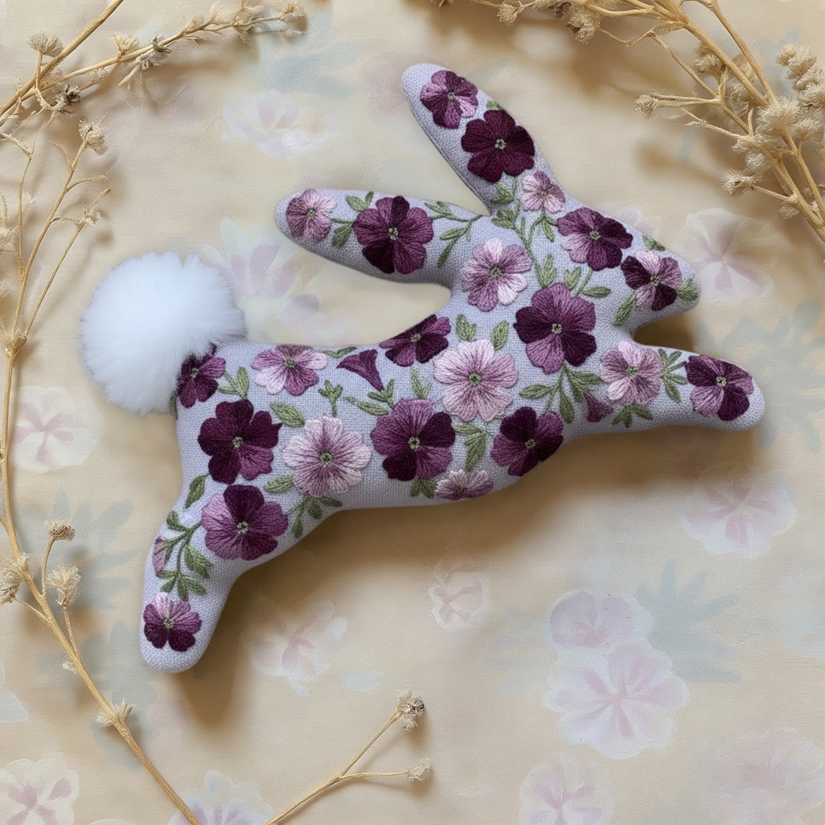 Rubbyoo Rabbit Embroidery Kit - Purple Charming | Cute Gift For Her | Handmade Hanging Decor - image 5