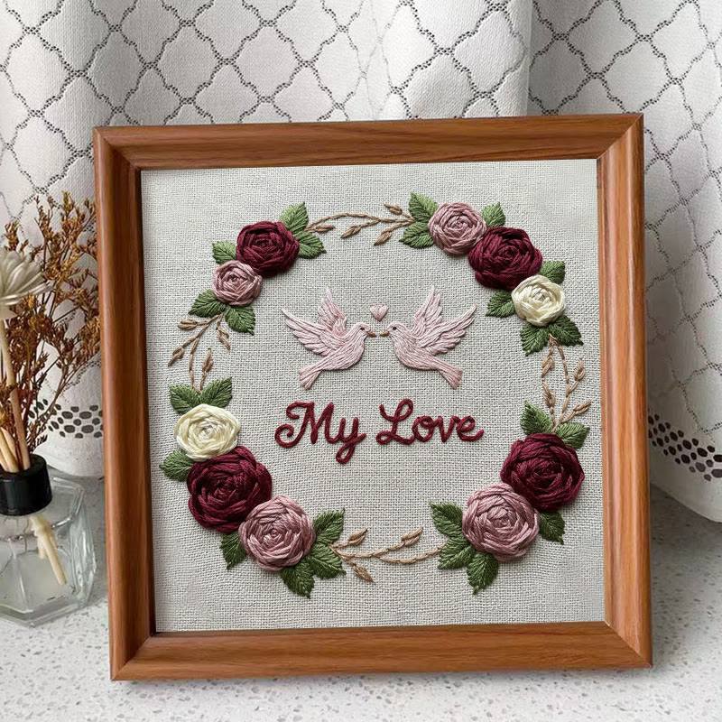 Rubbyoo Embroidery Kit - Eternal Love | Nice For Wedding Gift | Diy Handmade Craft  - Embroidery Kit Plus An Extra Frame - image 9