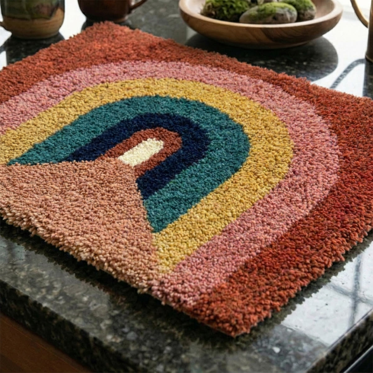 Rubbyoo Latch Hook Rug Kit - Mysterious Door |whimsical Rainbow Arch Design | Beginner Diy Project - image 7