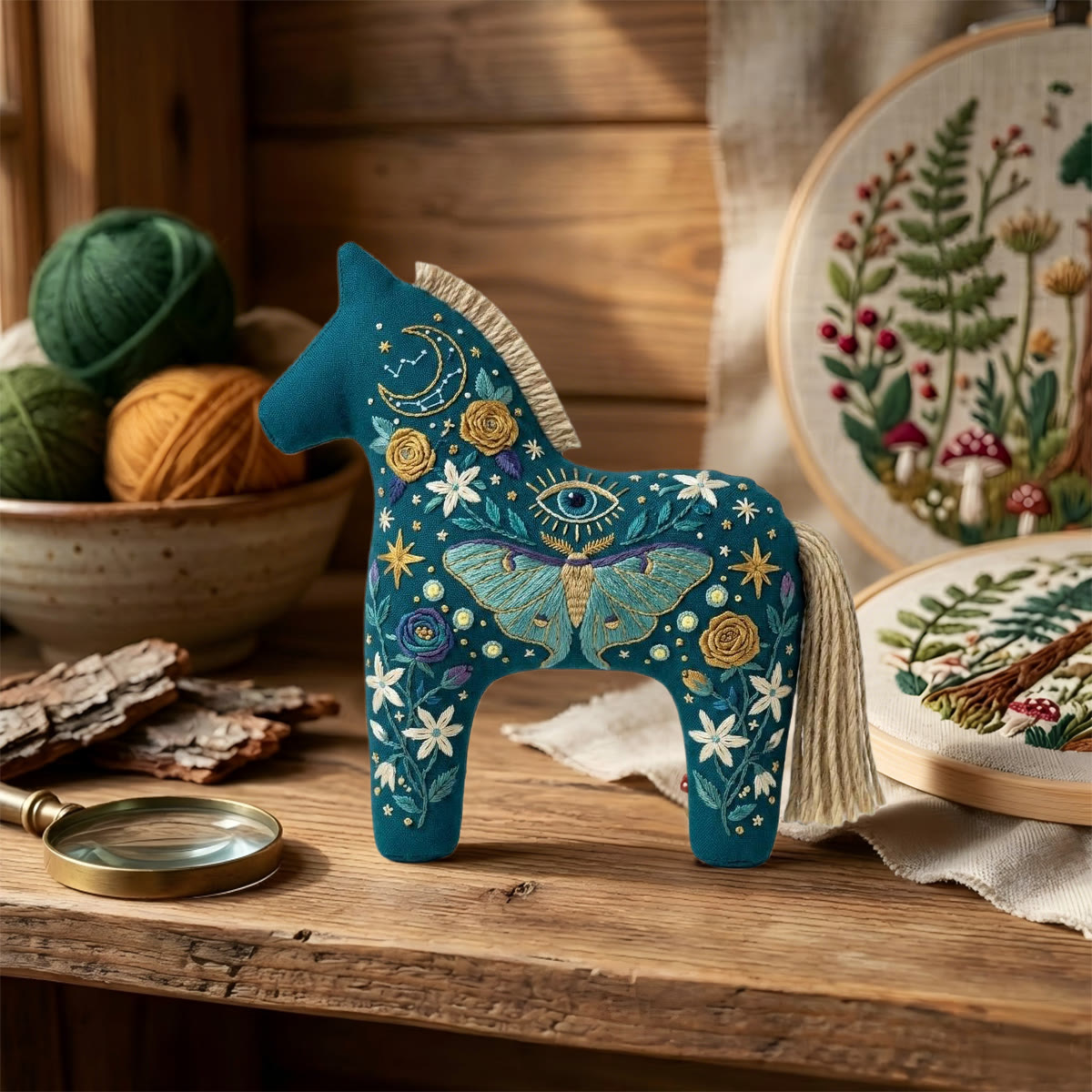Rubbyoo Dala Horse Embroidery Kit - Luna Moth | Diy Handmade Craft | Witchy Purse Accessory - image 6