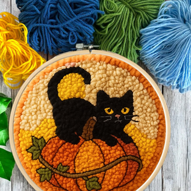 Black Kitten Punch Needle Kit - Cute Animal Craft | Perfect For Halloween Decor - image 8