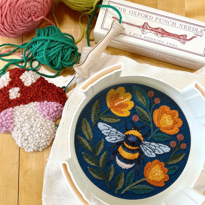 Bumblebee And Orange Blossom Punch Needle Kit – Entry-Level