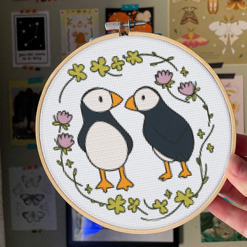  Cross Stitch Kit - Little Puffins | Animal Sewing Pattern | Diy Handmade Project - image 5
