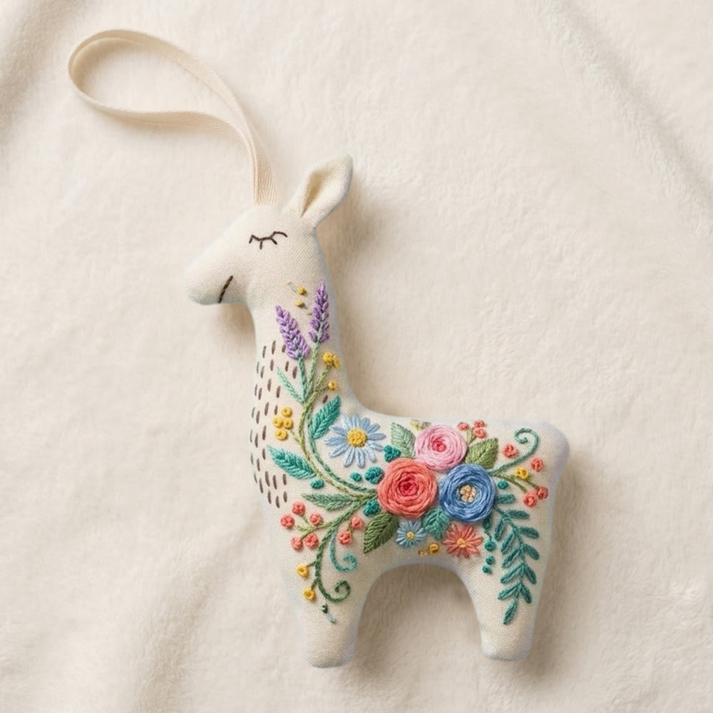 Rubbyoo Llama Embroidery Kit - Rose Bouquet Pattern | Meaningful Gift For Her | Whimsical Cute Decor - image 8