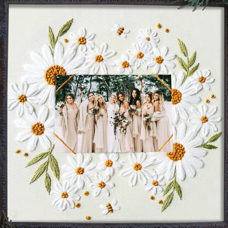 Rubbyoo Embroidery Photo Frame Kit - Attractive Daisy | Diy Floral Handicraft | Unique Art Decor - image 10