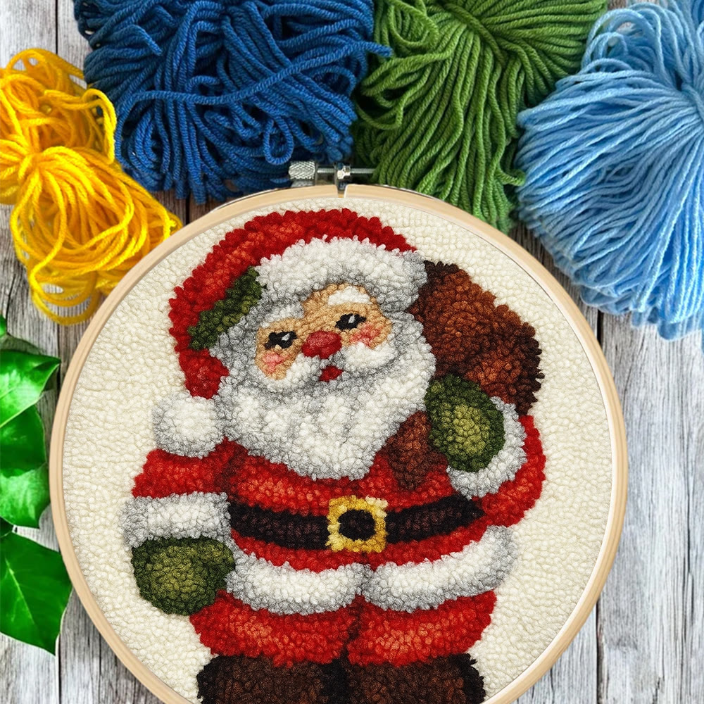 Santa Claus Punch Needle Kit - DIY Christmas Craft | Versatile Handmade Cup Mat - image 9
