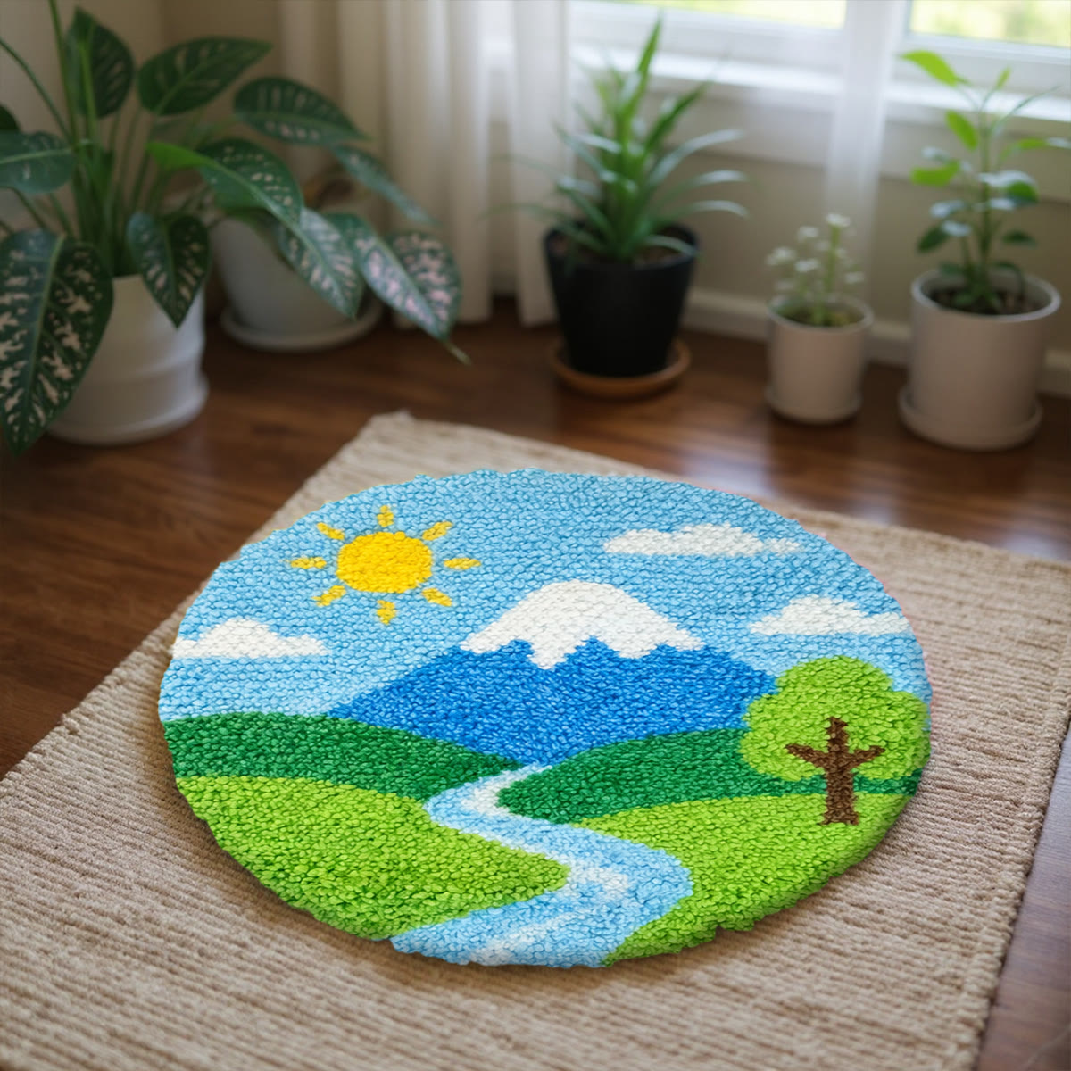 Rubbyoo Latch Hook Rug Kit - Spring Mountain View | Beautiful Handmade Craft | Unique Gift  For Friend  - image 3