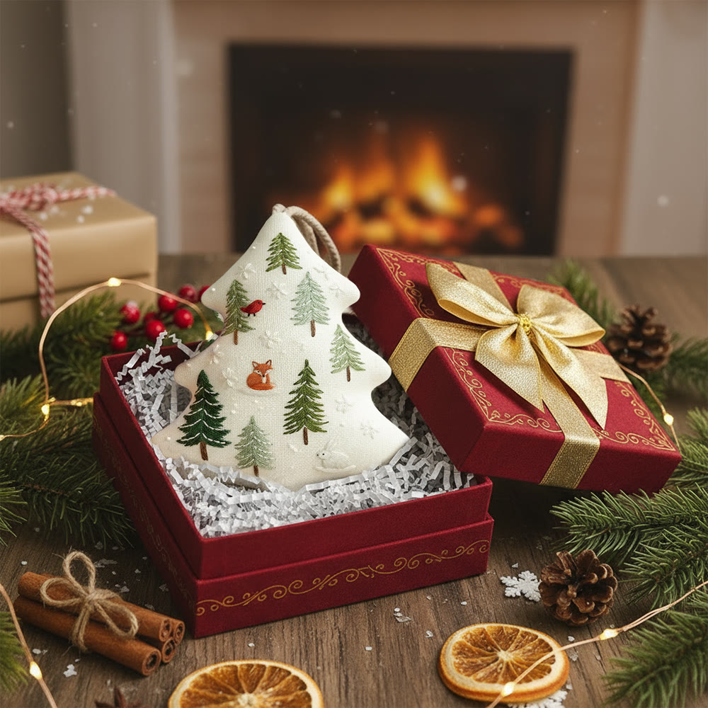 Rubbyoo Tree-shaped Embroidery Kit - Winter Forest | Christmas Handmade Hanging | Winter Collection Craft - image 6