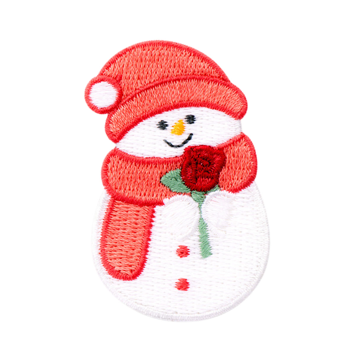 Rubbyoo Winter Snowman Embroidered Patch - Christmas Iron-on Applique | Perfect For Backpack Decoration - Red snowman - image 8