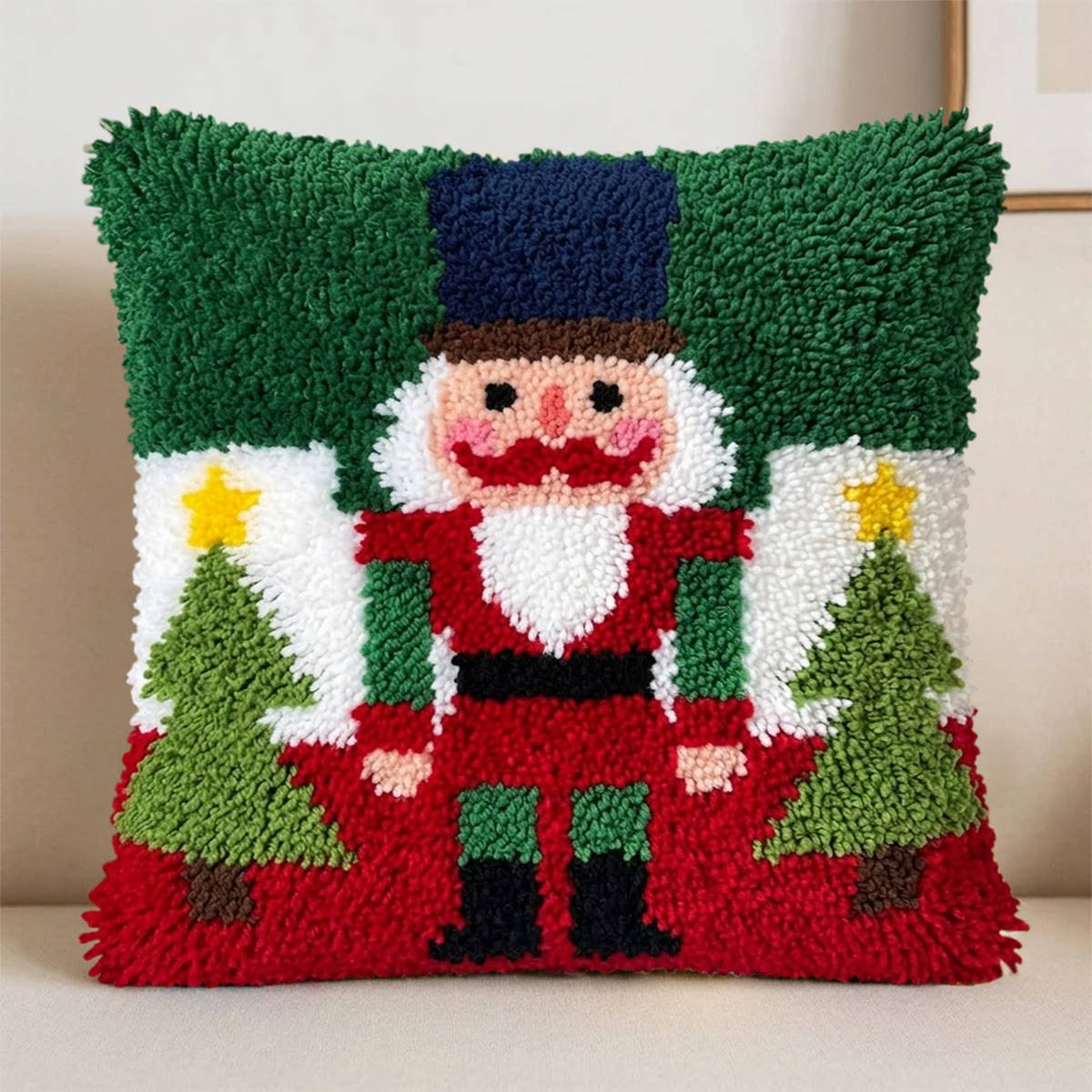 Rubbyoo Latch Hook Pillow Kit - Whimsical Nutcracker | Christmas Holiday Gift | Easy For Handmade Starters - image 7
