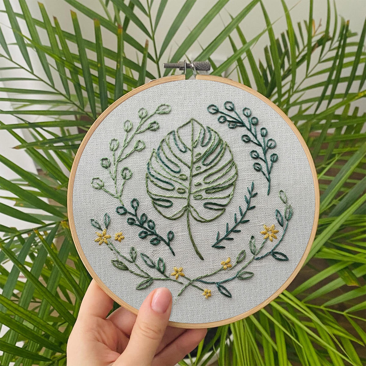 Rubbyoo Embroidery Kit - Plant Leaves | Diy Handmade Craft For Beginner | Nice Desk Decor - image 7
