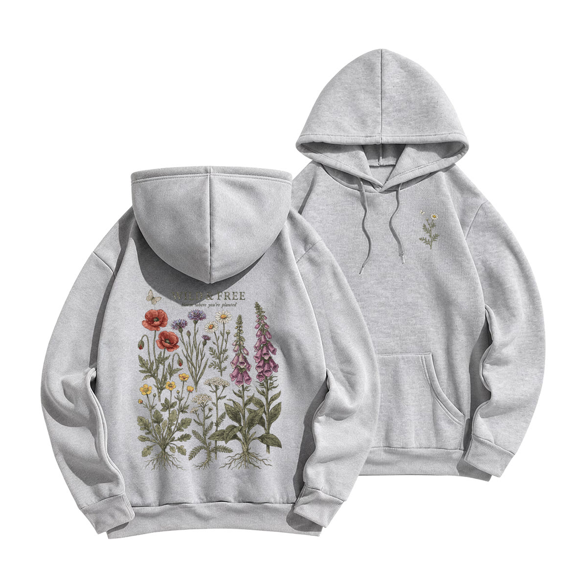 Rubbyoo Wild & Free Unisex Hoodie - Grey - 2XL - image 22
