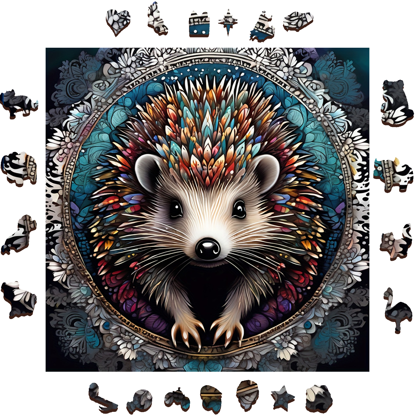 Unique Hedgehog - Wooden Jigsaw Puzzle