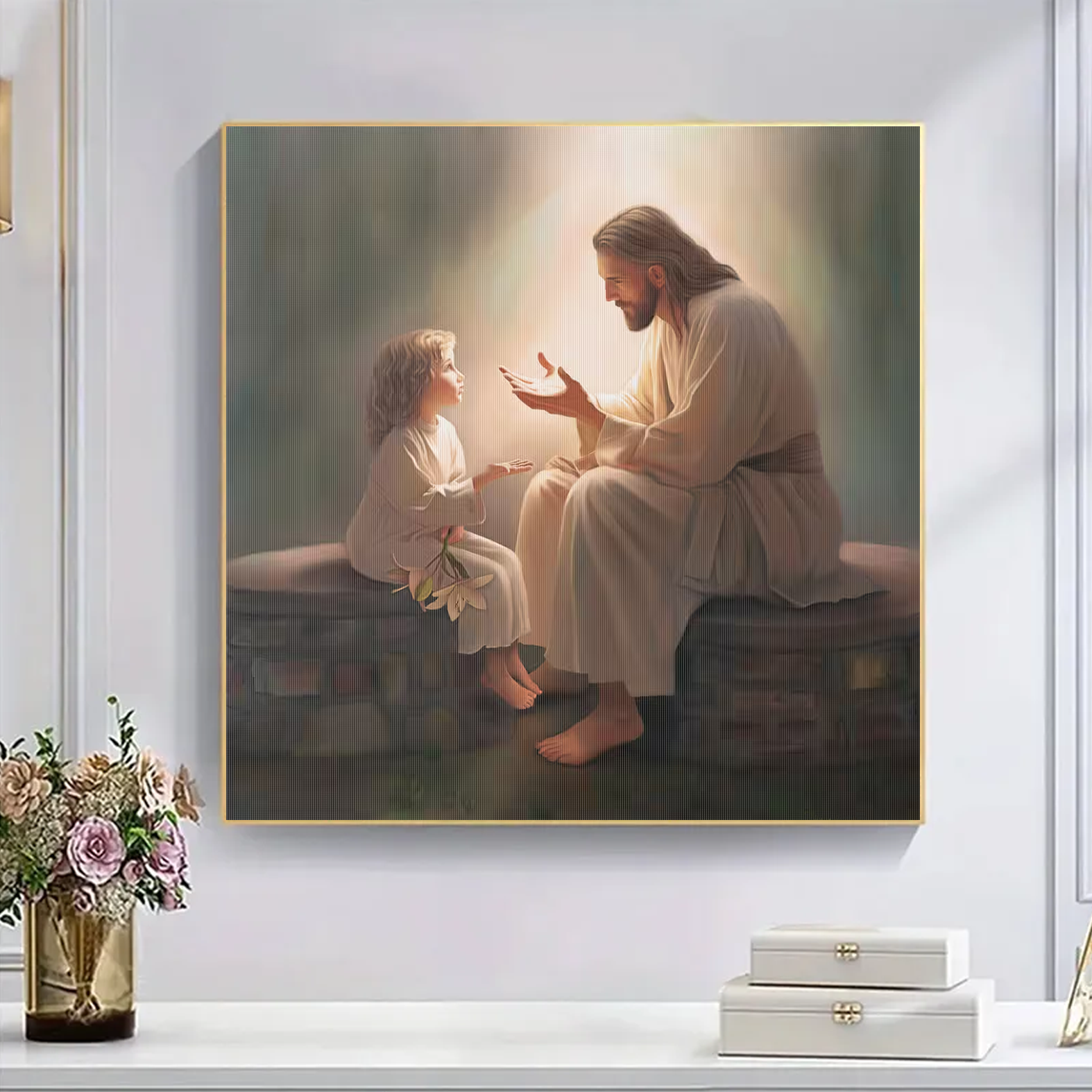 Jesus Christ with a little girl - Wooden Jigsaw Puzzle