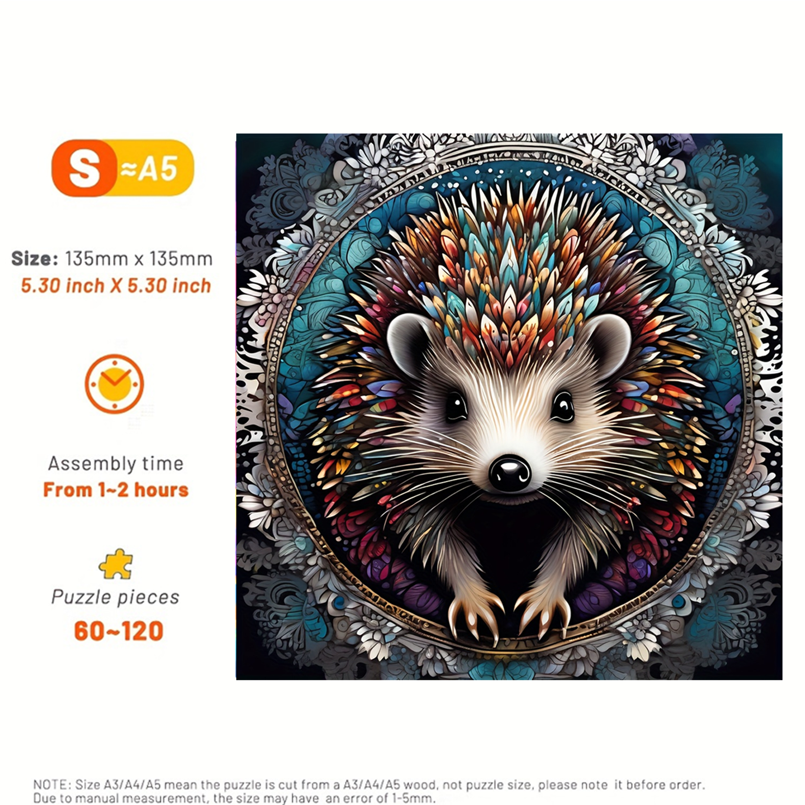 Unique Hedgehog - Wooden Jigsaw Puzzle