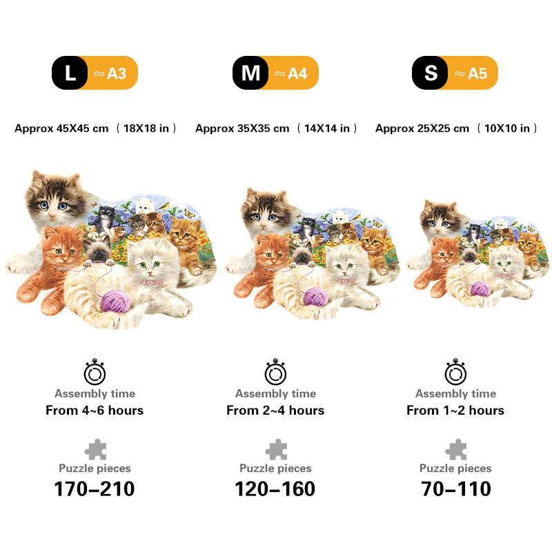 Cat Playing With Ball Of String - Wooden Jigsaw Puzzles