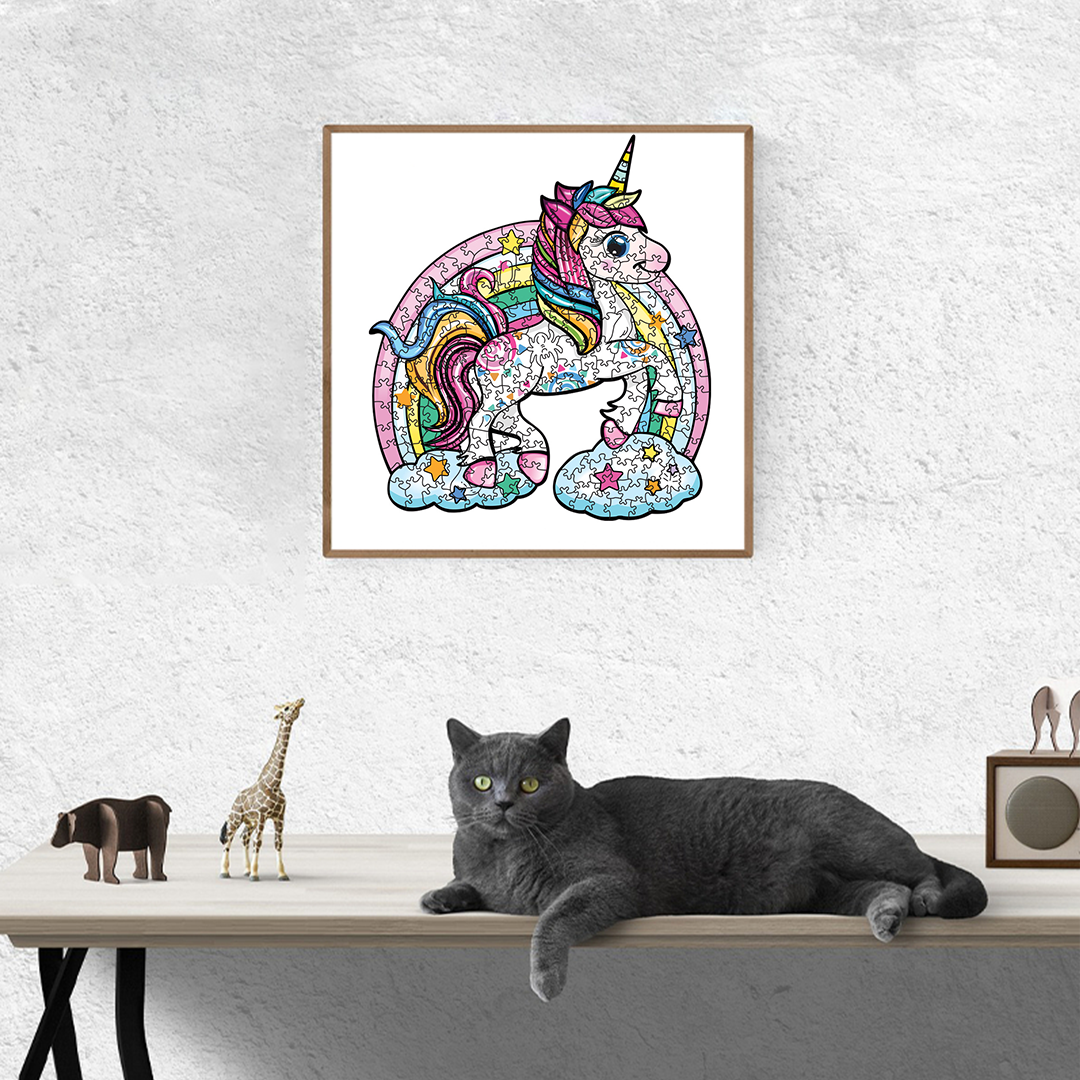 Rainbow Unicorn - Wooden Jigsaw Puzzle