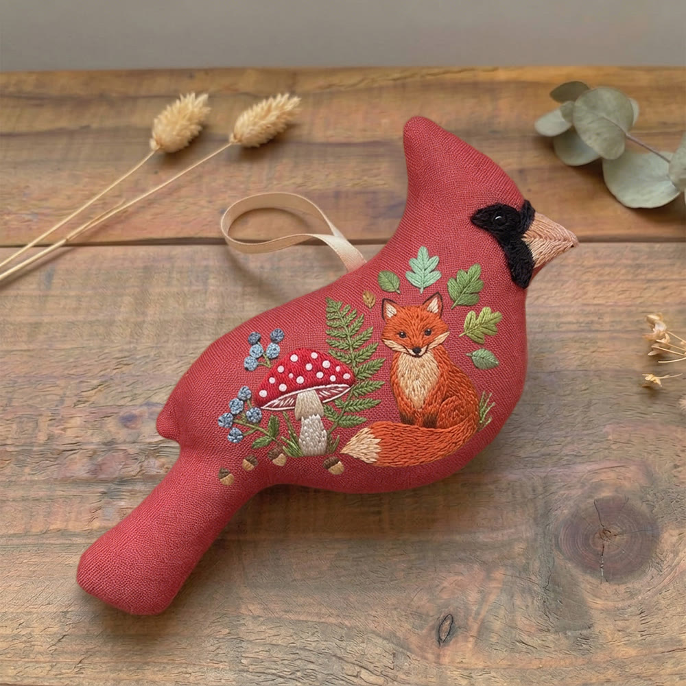 Rubbyoo Cardinal Embroidery Kit - Cute Woodland Fox | Perfect Gift For Kids | Nursery Decoration - image 4