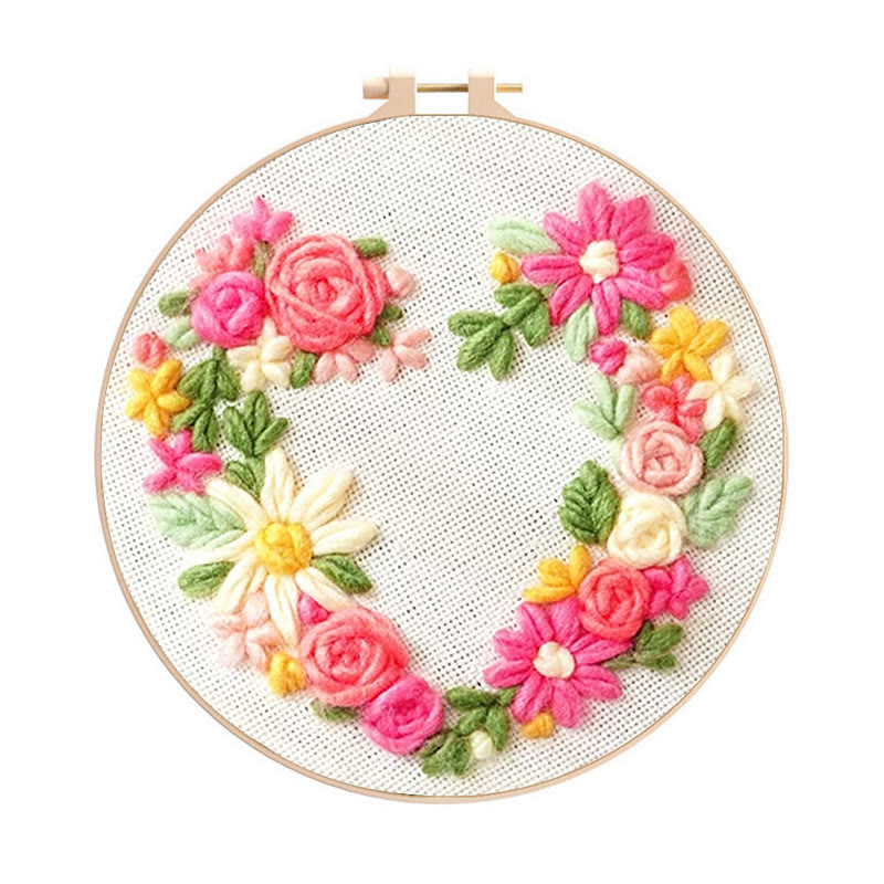 Floral Wish Punch Needle Kit - Creative Handmade Craft | Unique Birthday Gift  - Heart A - image 11