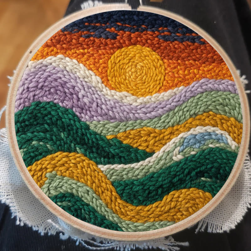 Colorful Layered Mountain Sunset Punch Needle Kit – Beginner Friendly DIY Craft | Top Gifting Pick - image 6