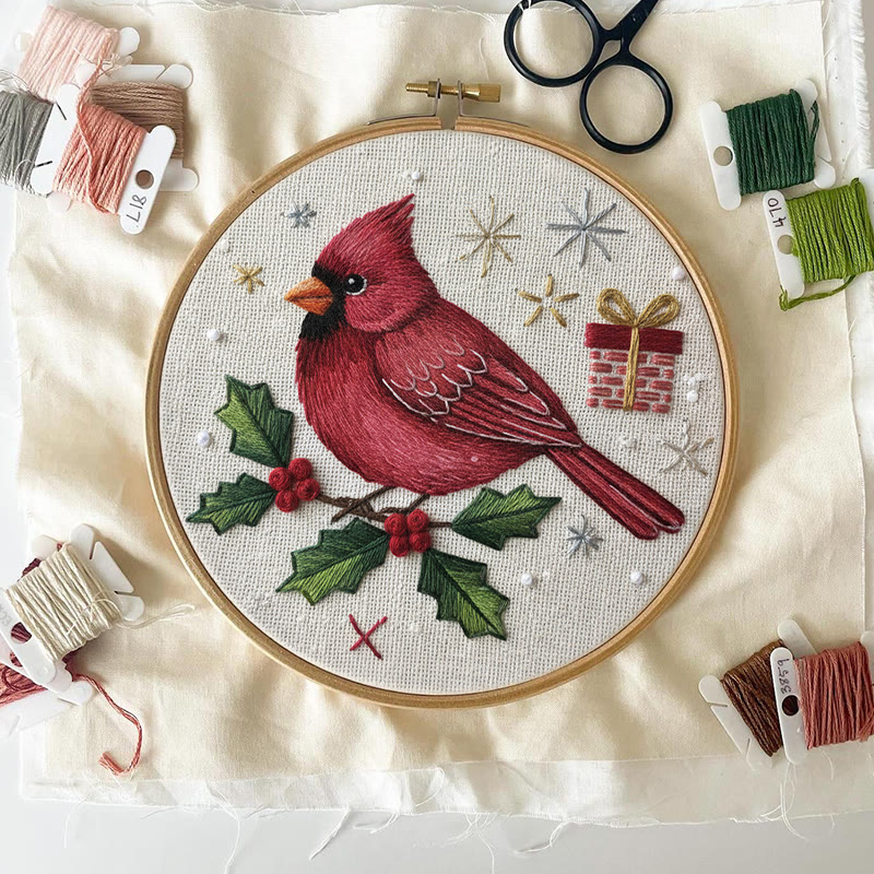 Rubbyoo Embroidery Kit - Holiday Cardinal | Perfect For Christmas Decor | Handmade Gift For Friends - image 4