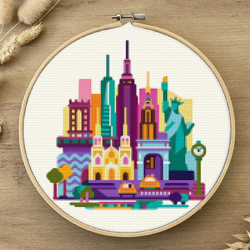  Cross Stitch Kit - Skyscrapers | Fashionable Home Decor | Beginner Stitch Craft - image 6