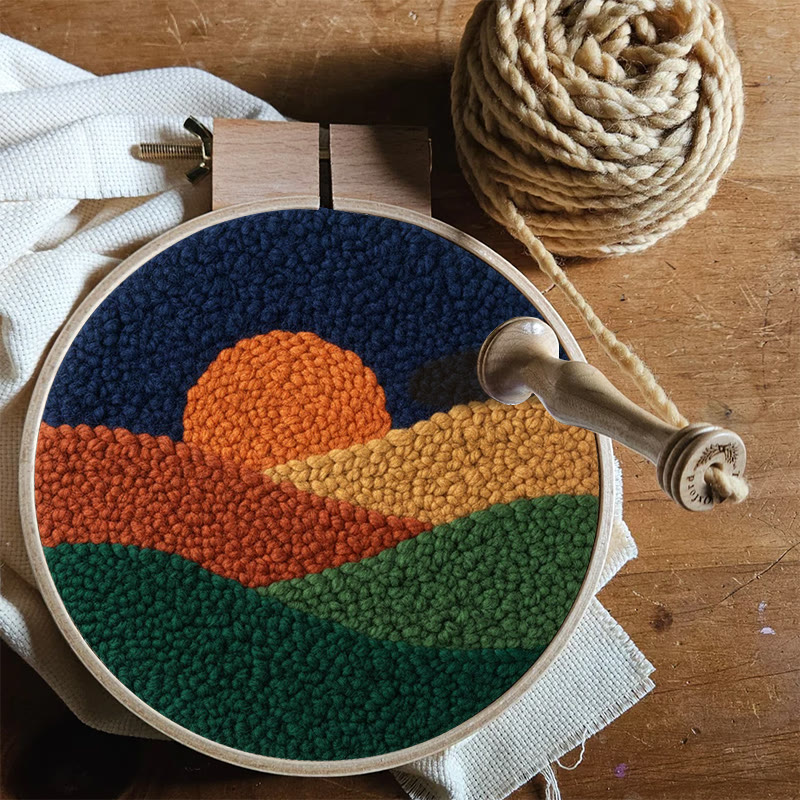 Twilight Mountain Sunset Punch Needle Kit – Elegant Handmade Decor Pendant | Newbie-easy Diy Creation - image 10