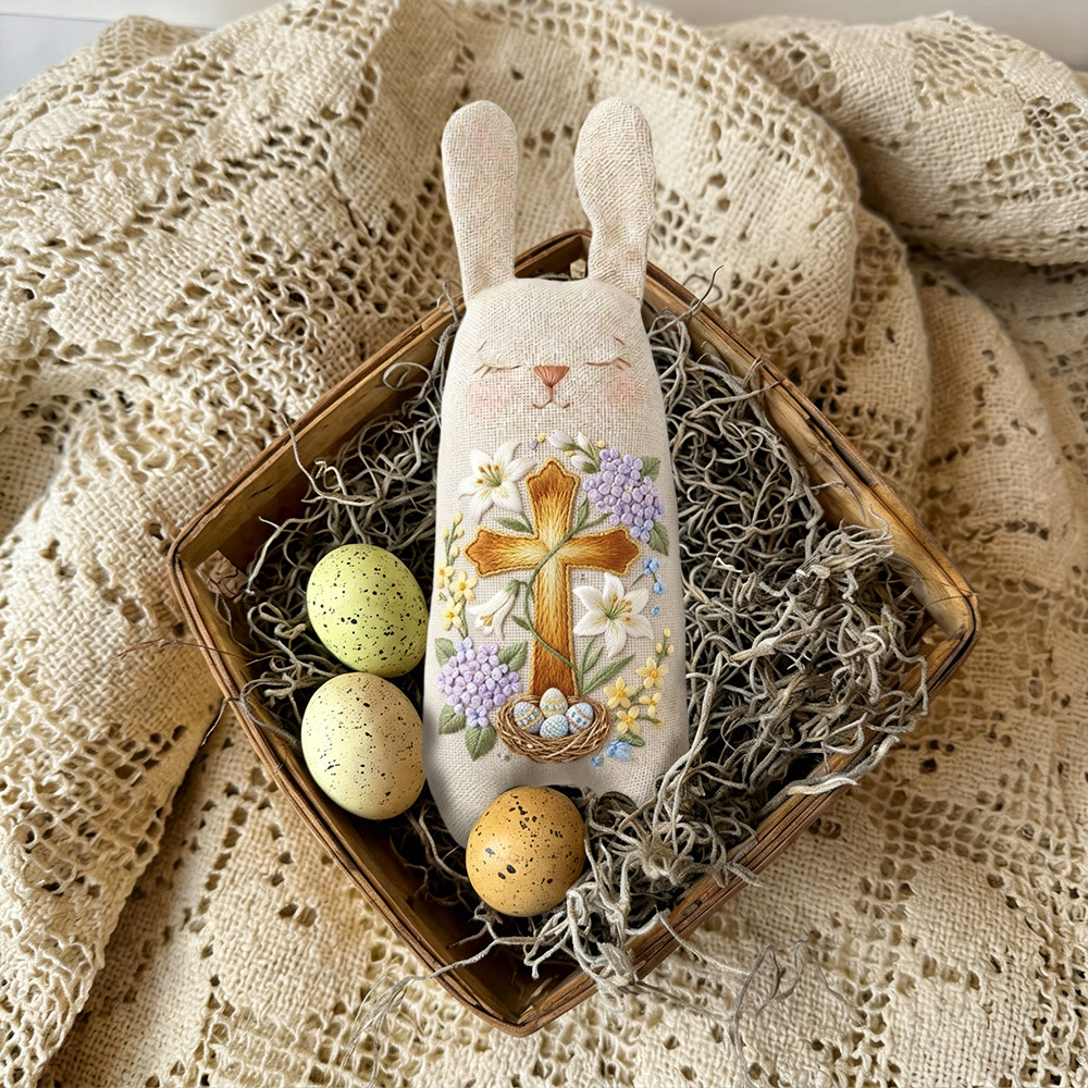 Rubbyoo Bunny Toy Embroidery Kit - Easter Cross And Lily | Festive Diy | Perfect Holiday Keepsake - image 9