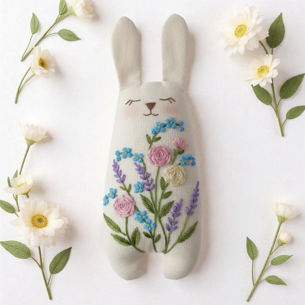 Rubbyoo Bunny Toy Embroidery Kit  - Vibrant Flowers | Sewing Bunny Toy | Stuffed Animal Toy | Perfect Birthday Gift  - image 7