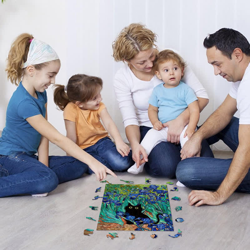 Rubbyoo Irises Cat - Wooden Jigsaw Puzzle