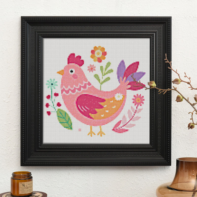  Cross Stitch Kit - Floral Hen | Cosy Sewing Artwork | Wall Hanging Craft - image 9