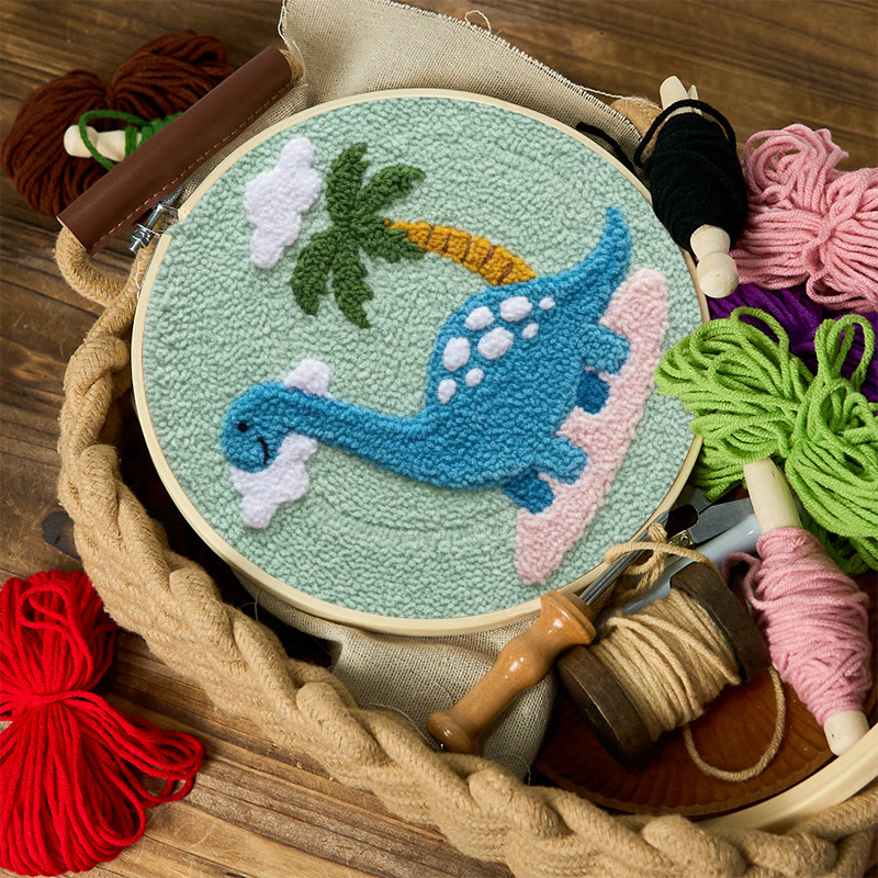 Brachiosaurus Paradise Punch Needle Kit - Entry Level Craft | Whimsical Home Vibe - image 12