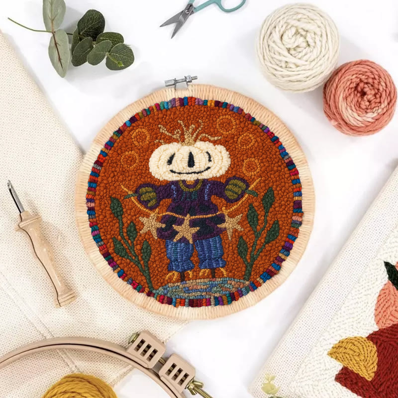 Pumpkin Scarecrow Punch Needle Kit - Creative Holiday Craft | Nice Gift For Home Decor - image 5