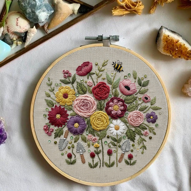 Rubbyoo Embroidery Kit - Fantastic Flower | Floral Room Ornament | Handmade Birthday Gifts - image 5