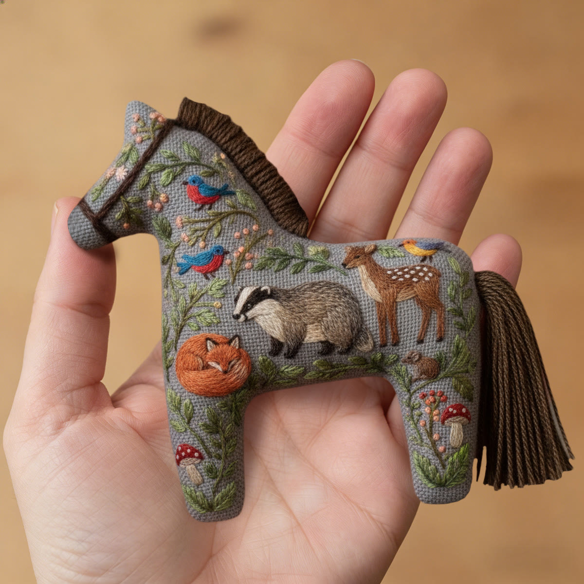 Rubbyoo Dala Horse Embroidery Kit - Fox&deer | Sewing Handmade Gift | Lovely Pendant - image 9