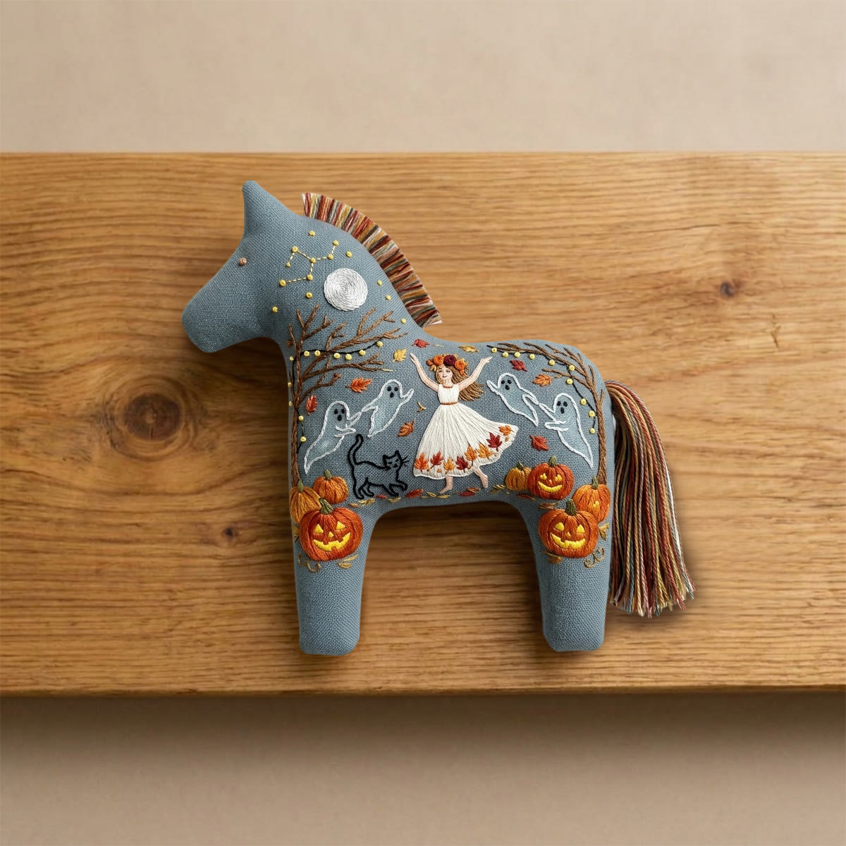 Rubbyoo Dala Horse Embroidery Kit - Dancing Girl | Witchy Gift For Her | Cute Halloween Ornament - image 5