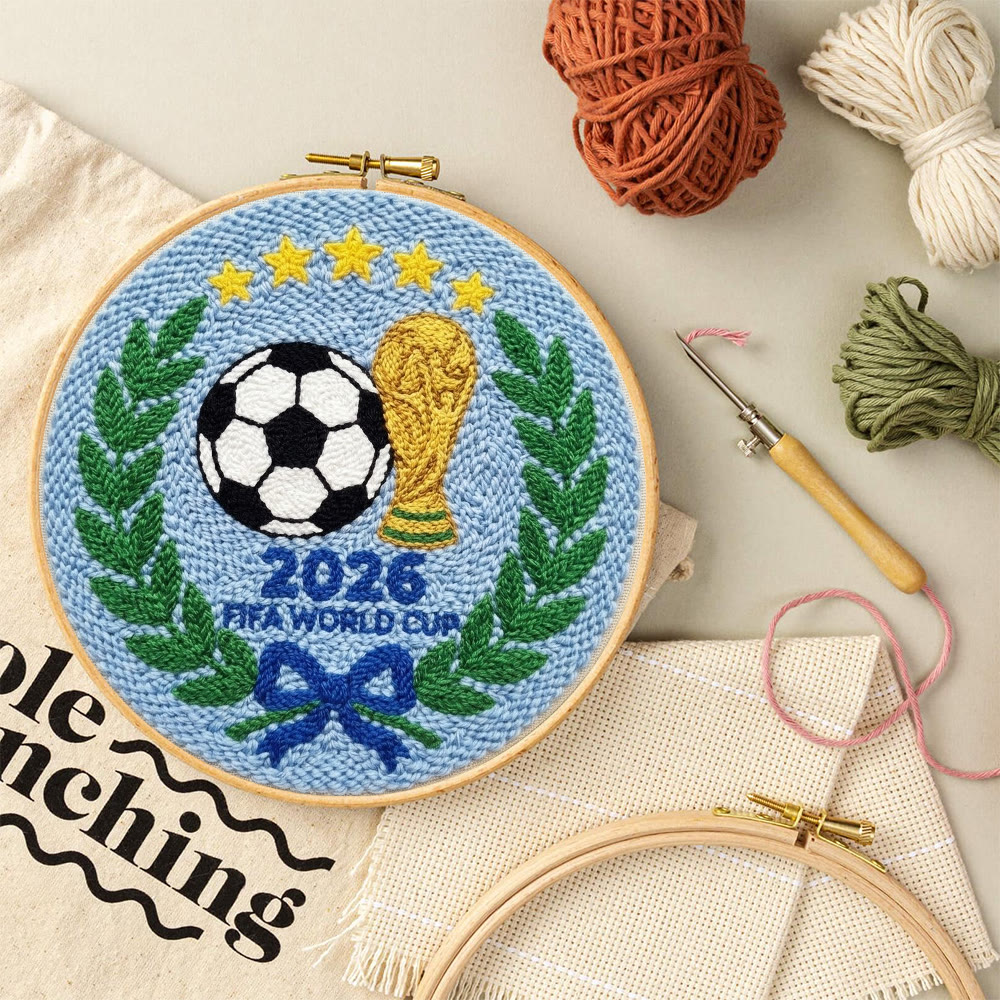 Football Game  Punch Needle Kit - Handmade Textured Sewing Kit | World Cup 2026 Motif Gift For Soccer Fans - image 6
