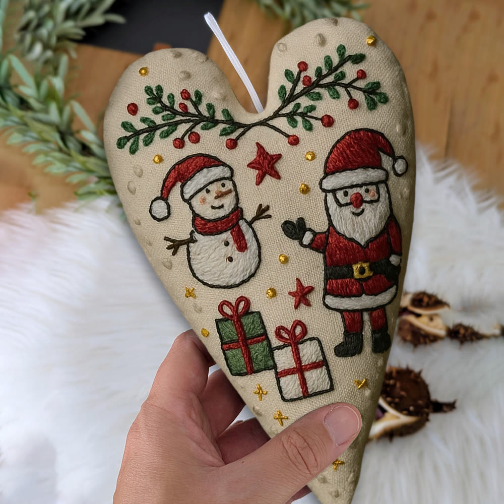 Rubbyoo Heart Embroidery Kit - Santa Snowman Christmas Scene | Festive Diy Decor | Creative Project Of Craft - image 8