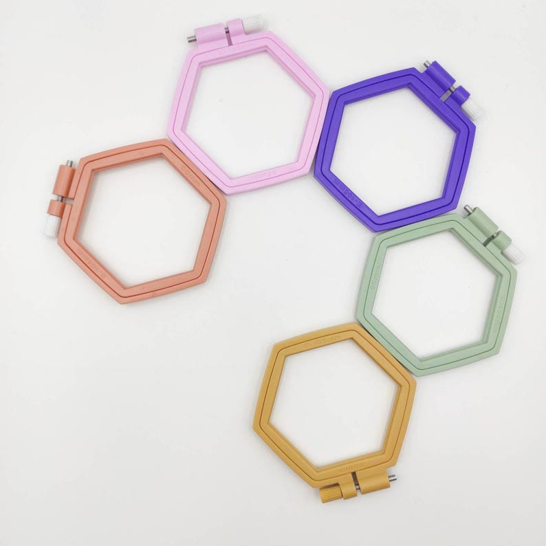 Small Hexagon Embroidery Plastic  Hoop - Colourful Stitch Frames | Perfect Frame For Stitchwork - image 6