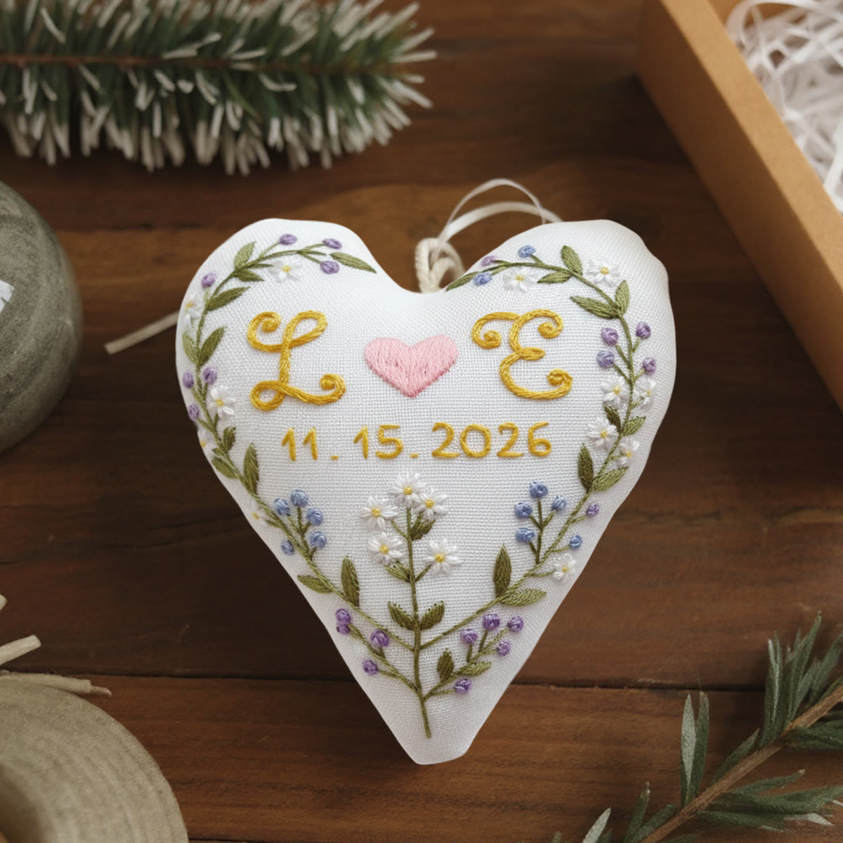 Rubbyoo Heart Embroidery Kit - Love Lettering With Date Detail | Beginner-friendly Craft | Romantic Gifting Choice - image 5