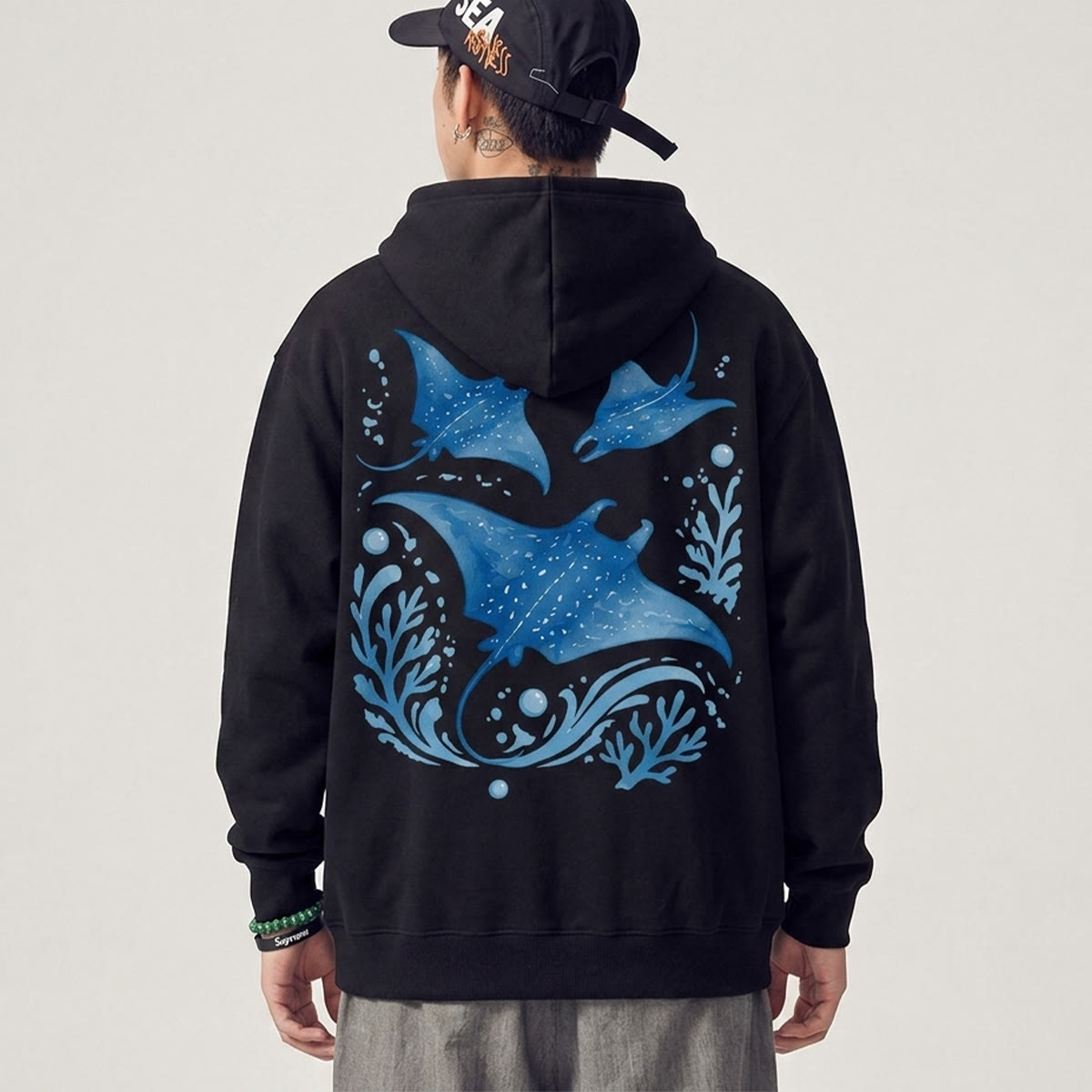 Rubbyoo Ocean Devil Fish Unisex Hoodie - image 4