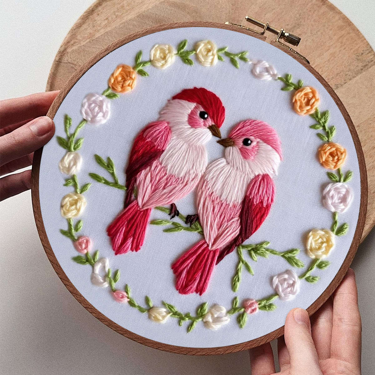 Rubbyoo Embroidery Kit - Double Bird Wreath | Home Decor | Gifting Top Choice | Holiday Essential - image 9