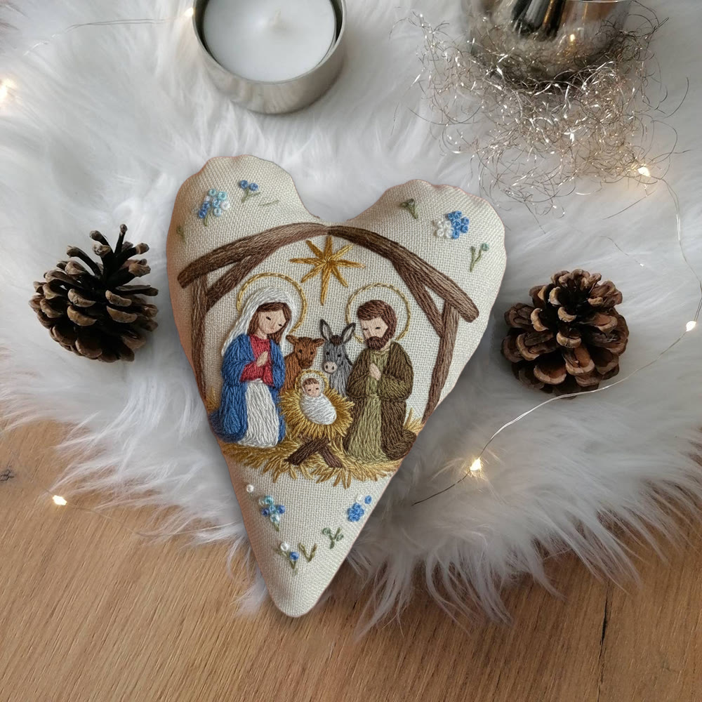 Rubbyoo Heart Embroidery Kit - Nativity Scene | Christmas Decoration | Meaningful Gift For Religious Enthusiasts - image 3