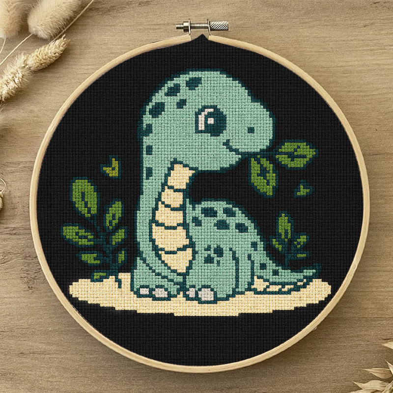  Cross Stitch Kit - Baby Dinosaur | Handmade Wall Art | Easy Needlework For Beginner - image 3
