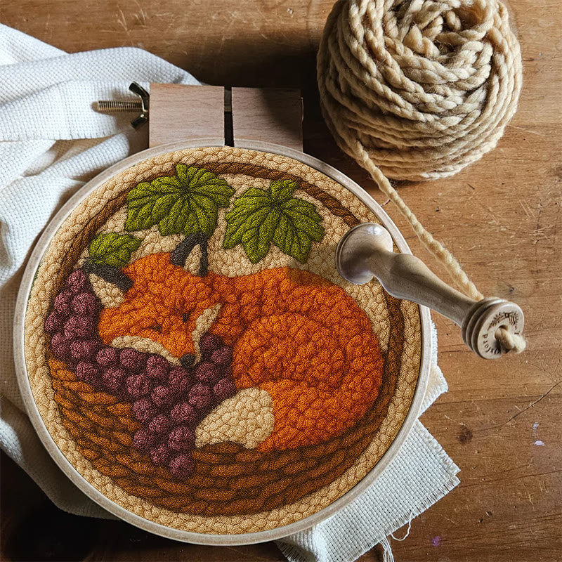 Sleeping Fox Punch Needle Kit - Diy Animal Coaster | Perfect For Home Decor - image 8