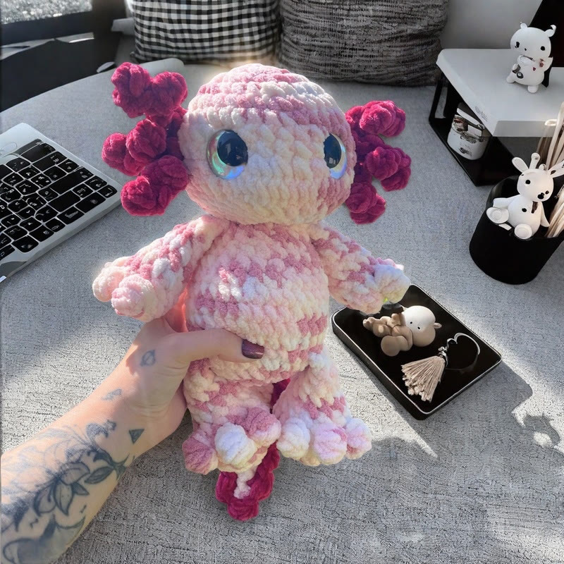 Diy Handmade Baby Axolotl Crochet Kit - Plush Crochet Toy | Creative Sewing Craft  - image 4