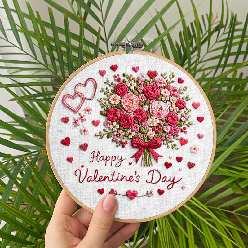 Rubbyoo Embroidery Kit - Blooming Bouquet | Diy Valentine's Day Collection | Handmade Gift For Her - image 7